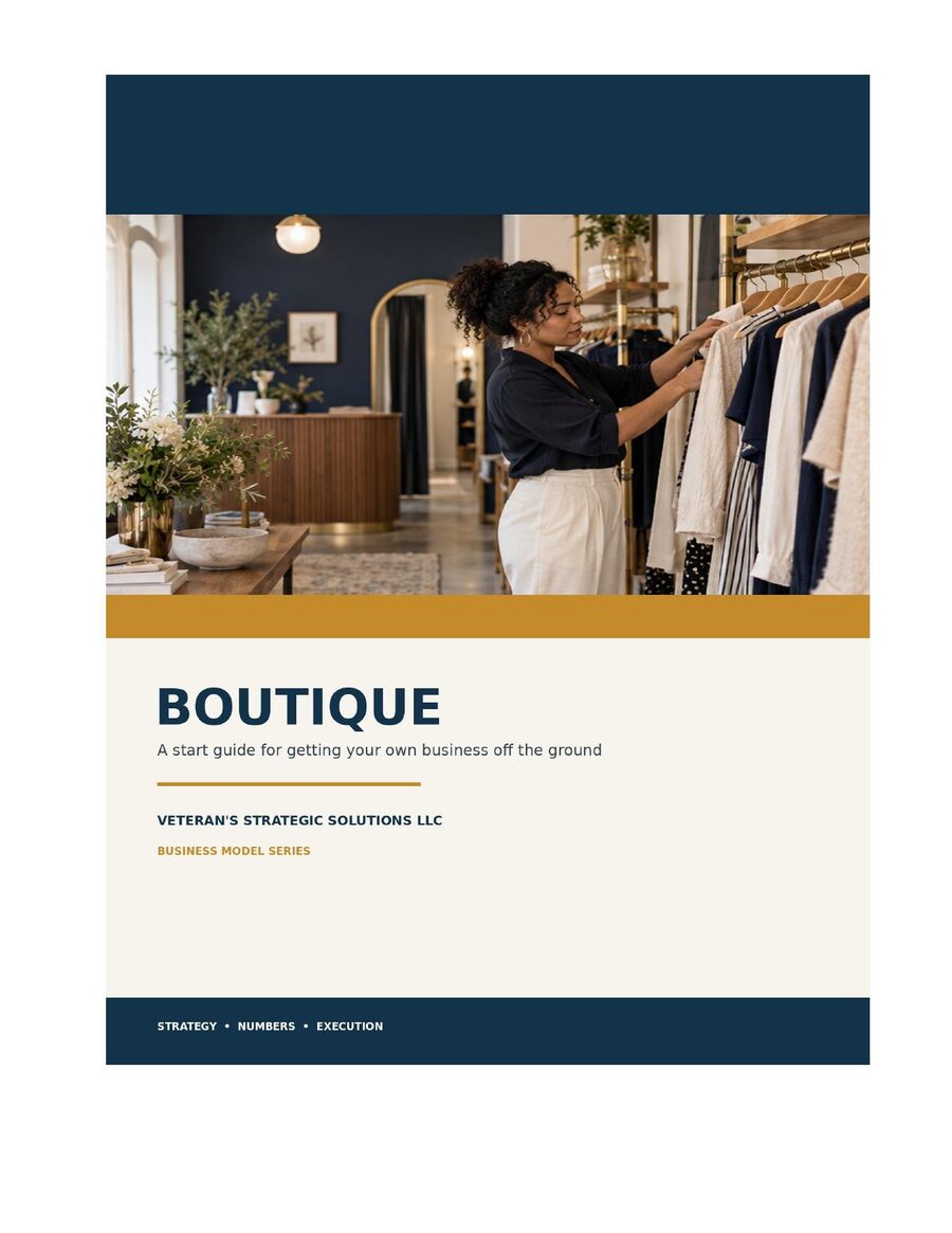 Boutique Business Plan cover