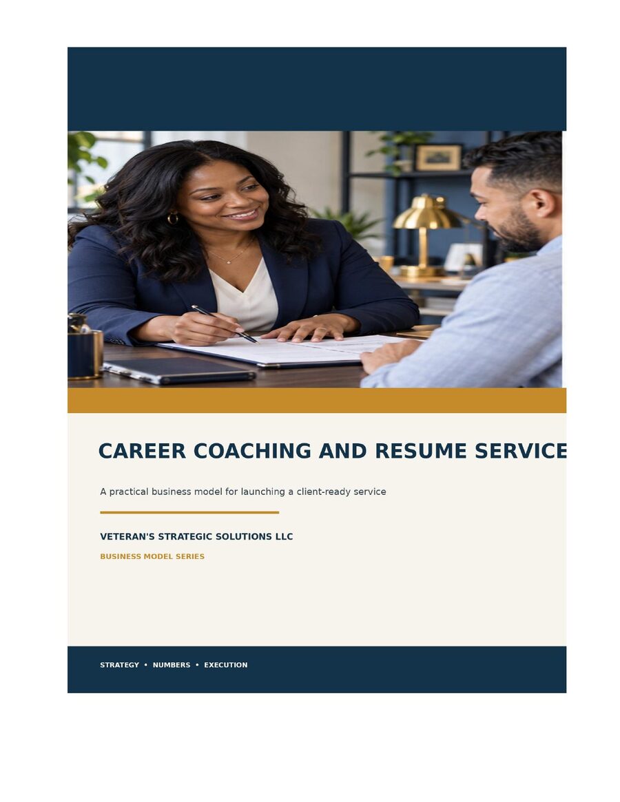 Career Coaching and Resume Service Business Plan cover