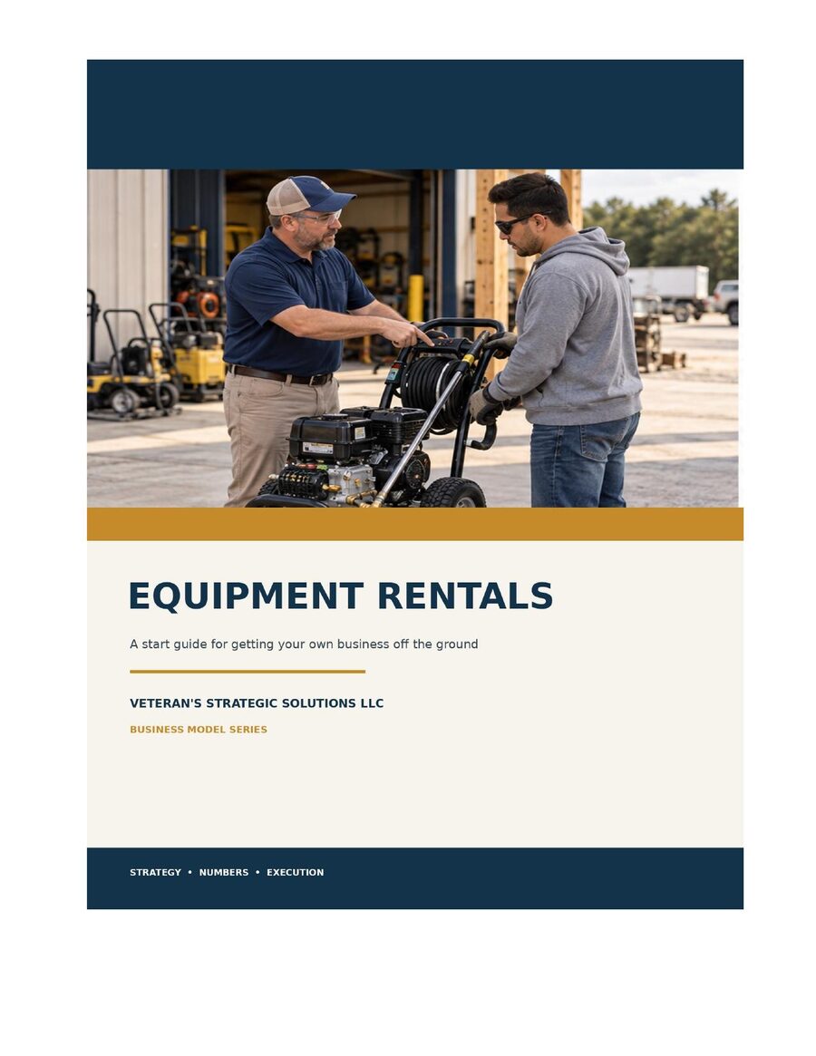 Equipment Rentals Business Plan cover