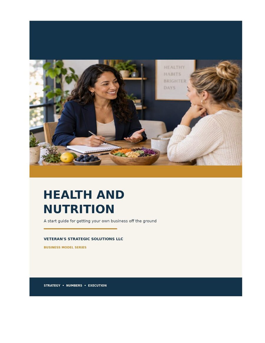 Health and Nutrition Business Plan cover