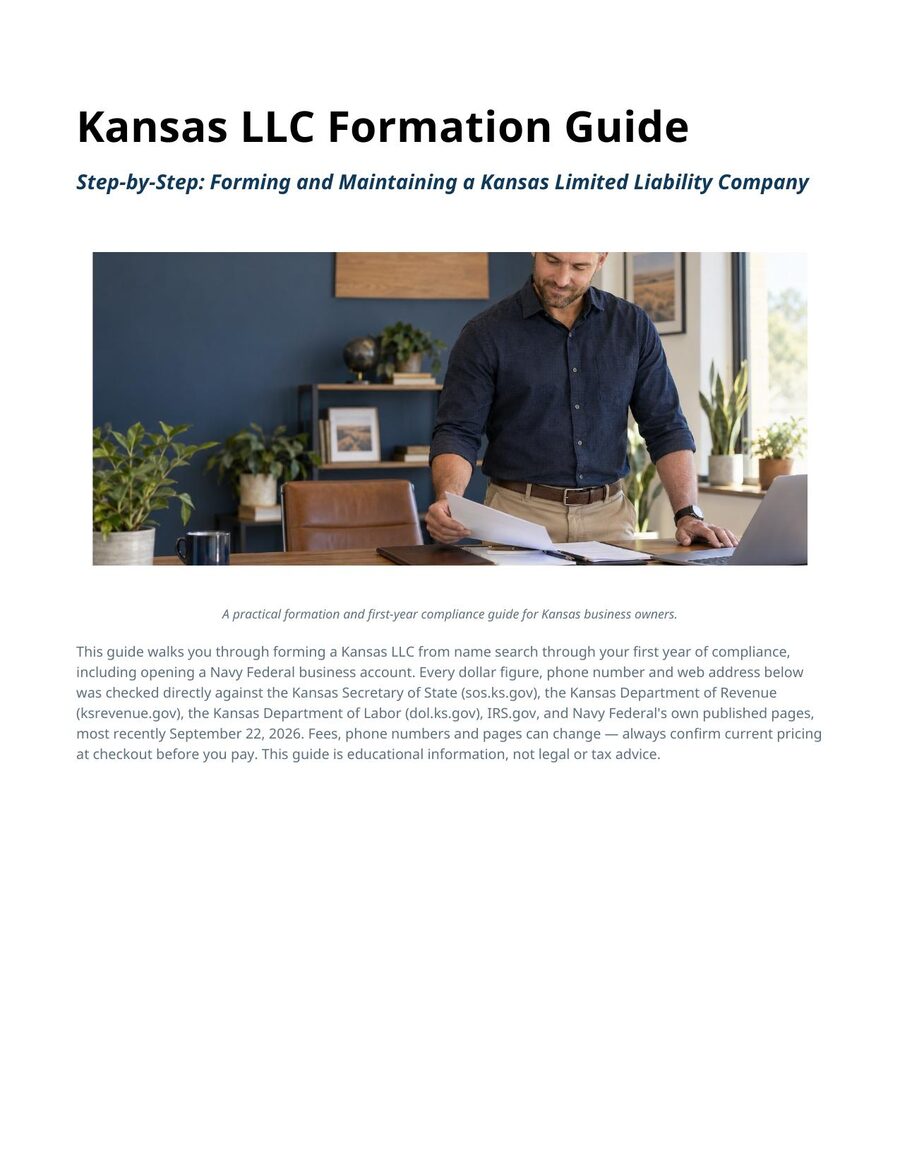 Kansas LLC Formation Guide cover