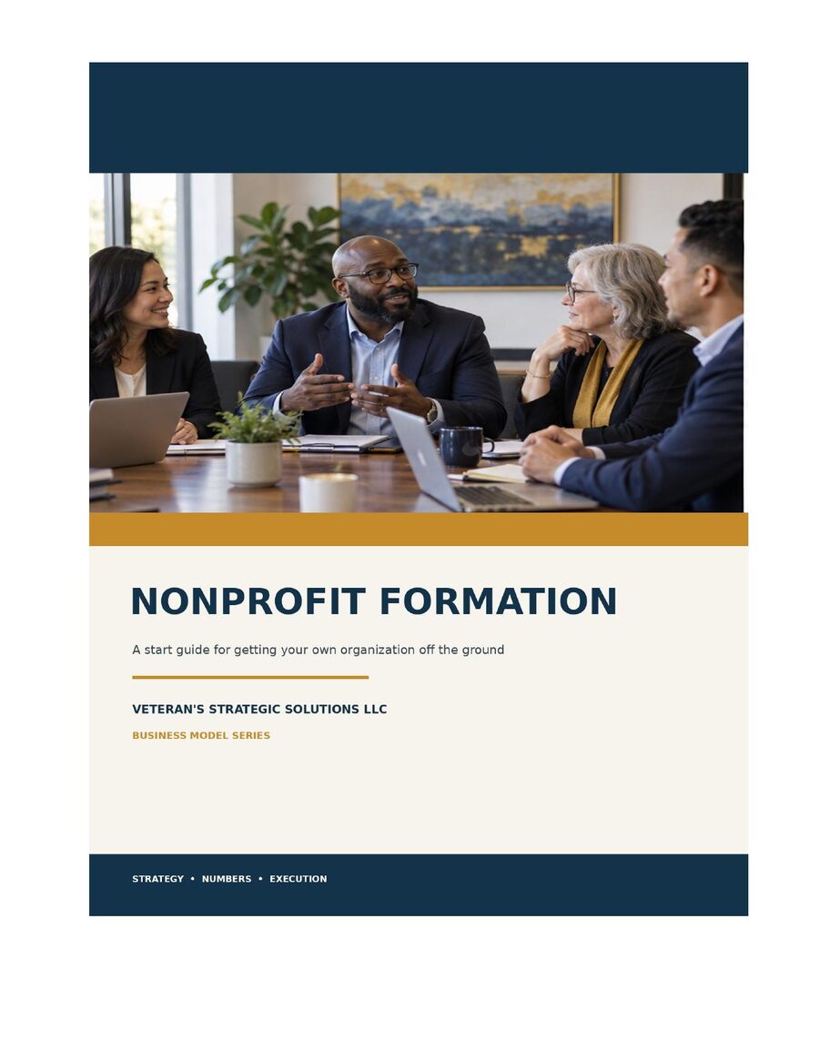 Nonprofit Formation Business Plan cover