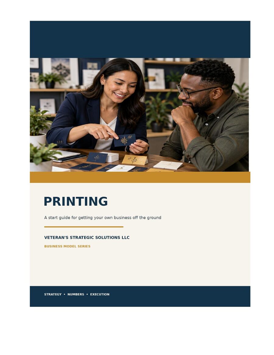 Printing Business Plan cover