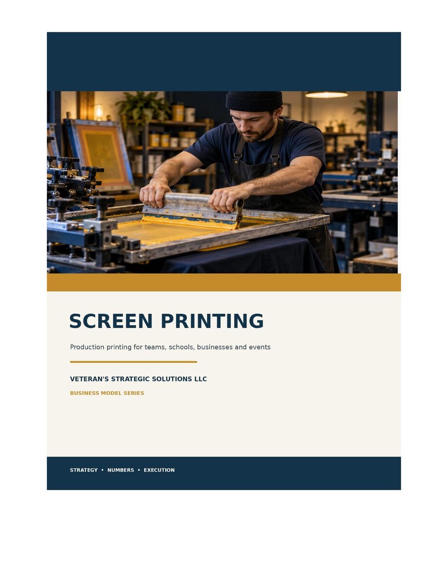 Screen Printing Business Plan cover