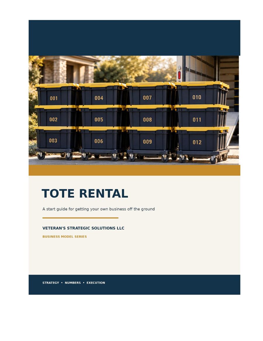 Tote Rental Business Plan cover