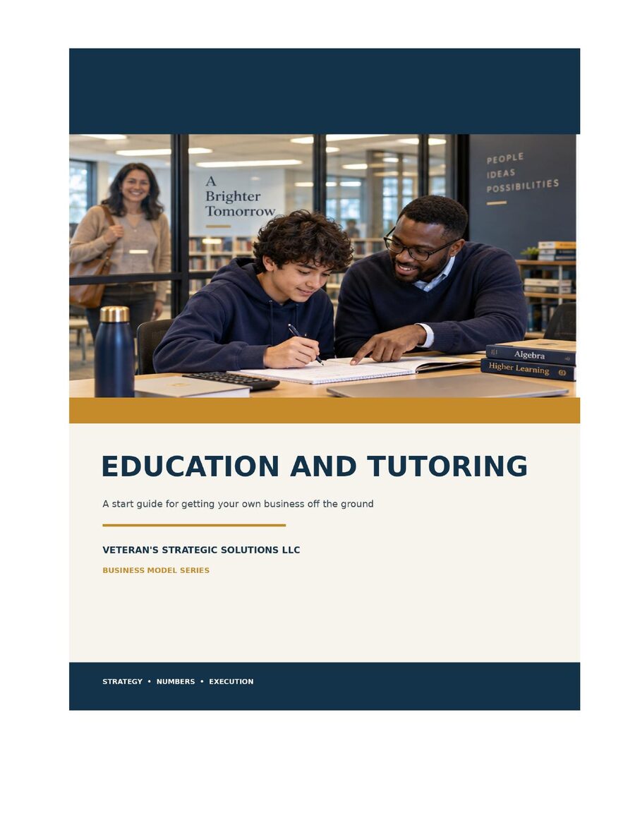 Tutoring Business Plan cover