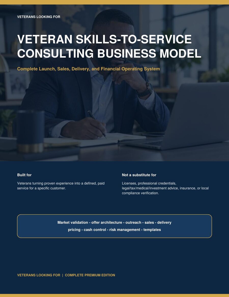 Veteran Skills-to-Service Consulting Business Plan cover